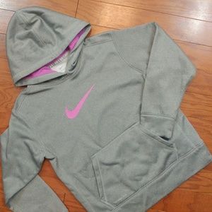 Women Nike Thermafit Swoosh Gray Pink Hoodie Med